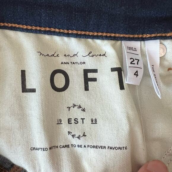 NEW Loft Denim Womens High Rise Skinny Jeans Pants in Rinse Dark Wash 27 / 4 - Picture 7 of 9